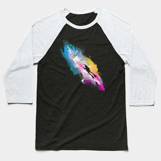 space diving Baseball T-Shirt by kharmazero